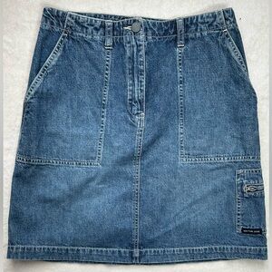 90s NY Jeans Denim Cargo Miniskirt Size 4 New York & Co 100% Cotton Zip Pocket